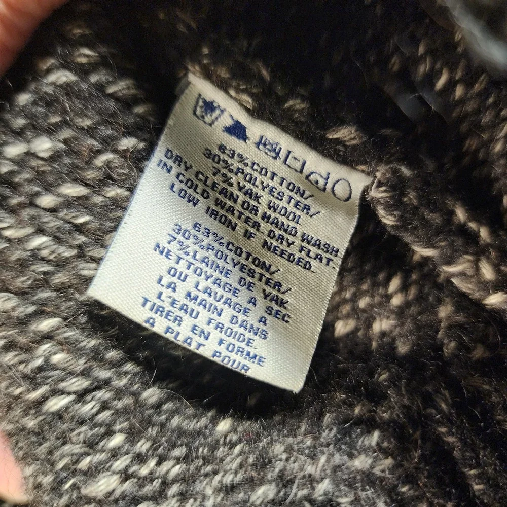 Schott Bros Yak Down Blend Sweater L Shawl Collar Toggle Cable Knit Grandpacore